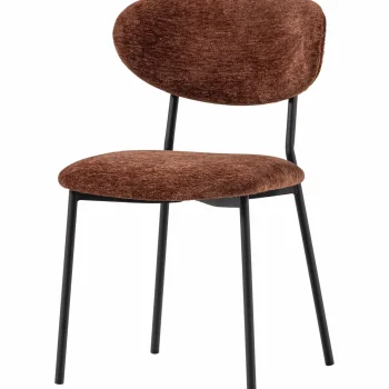 Online WOOOD Kjeld Eetkamerstoel Chenille Structuur Bruin