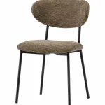 Clearance WOOOD Kjeld Eetkamerstoel Chenille Structuur Groen