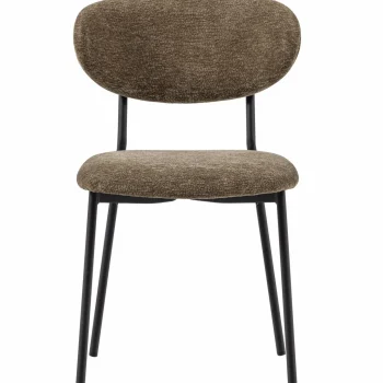 Clearance WOOOD Kjeld Eetkamerstoel Chenille Structuur Groen