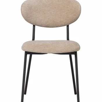 Clearance WOOOD Kjeld Eetkamerstoel Chenille Structuur Naturel