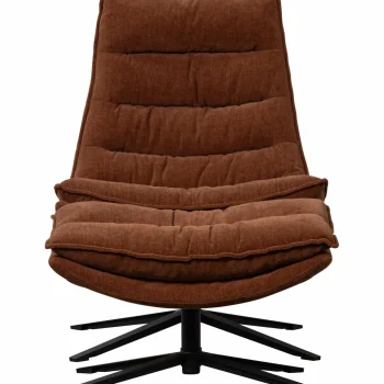 New WOOOD Kube Draaifauteuil Met Hocker Bruin