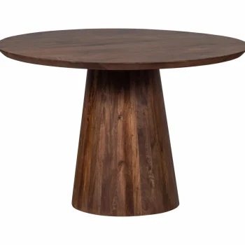 New WOOOD Limit Eetkamertafel Rond Mango Hout Walnoot ø130 Cm