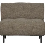 Fashion WOOOD Lloyd Fauteuil Grof Geweven Donkerbruin Melange