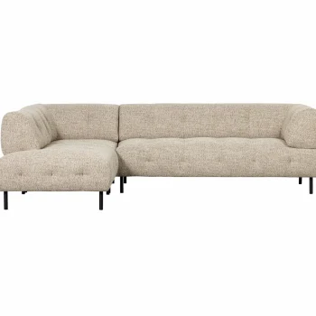 Outlet WOOOD Lloyd Hoekbank Links Grof Geweven Naturel Melange