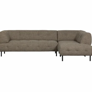 Clearance WOOOD Lloyd Hoekbank Rechts Grof Geweven Donkerbruin Melange