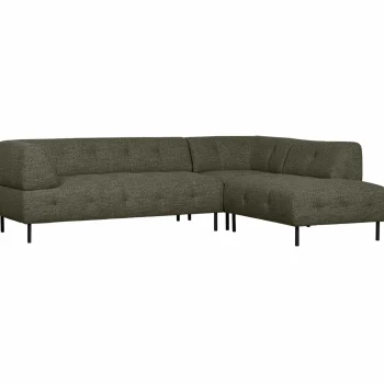 Discount WOOOD Lloyd Hoekbank Rechts Grof Geweven Groen Melange