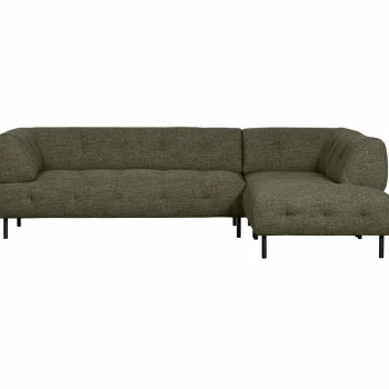 Discount WOOOD Lloyd Hoekbank Rechts Grof Geweven Groen Melange