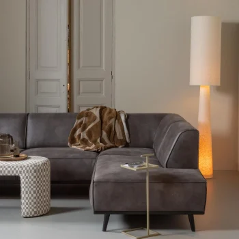 Best WOOOD Loft Vloerlamp XL Metaal/bouclé 187xø35 Cm Naturel