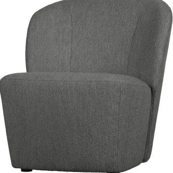 Online WOOOD Lofty Fauteuil Bouclé Staalgrijs