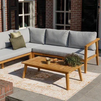 Fashion WOOOD Lucca Loungeset Tuin Teak Incl. Kussens