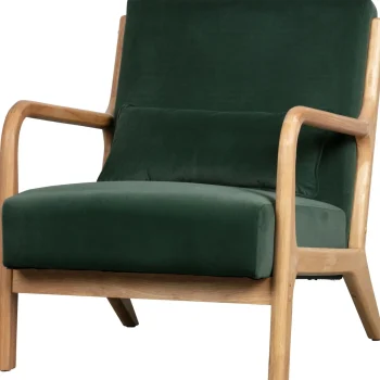 Fashion WOOOD Mark Fauteuil Velvet Fles Groen