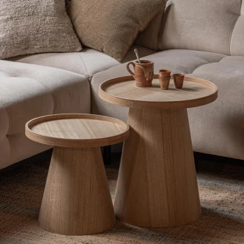 Hot WOOOD Maud Bijzettafel Conisch Hout Naturel 50xø45 Cm