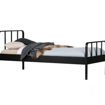 Fashion WOOOD Mees Bed Metaal Zwart 90x200 Cm
