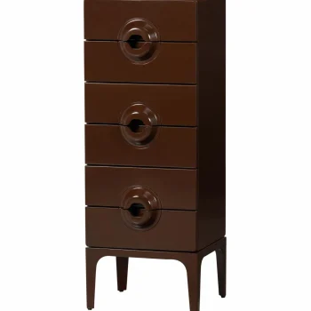 Outlet WOOOD Merge Ladekast 6 Lades Hout Bruin/rood