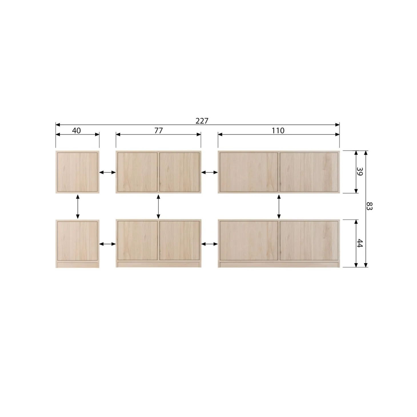 modulair-onderkast-77-cm-eiken-BfWlQkGi-8.webp Discount WOOOD Modulair Onderkast 77 Cm Eiken Naturel Mat