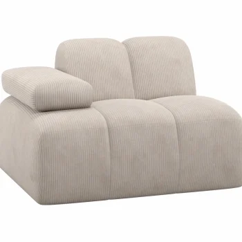 Outlet WOOOD Mojo 1-zits Element Arm Links Ribstof Ecru