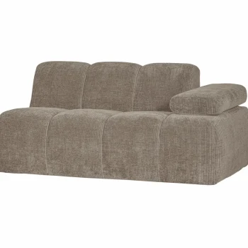 Outlet WOOOD Mojo 1,5-zits Element Arm Rechts Ribstof Donkerzand