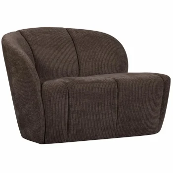 Hot WOOOD Mojo 2-zits Bankje Links Ribstof Bruin