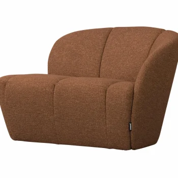 Best WOOOD Mojo 2-zits Bankje Rechts Bouclé Roestbruin Melange