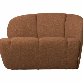 Best WOOOD Mojo 2-zits Bankje Rechts Bouclé Roestbruin Melange