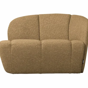 Clearance WOOOD Mojo 2-zits Bankje Rechts Bouclé Geel/bruin Melange
