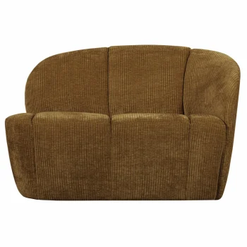 Fashion WOOOD Mojo 2-zits Bankje Rechts Ribstof Honinggeel