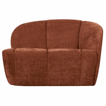 Fashion WOOOD Mojo 2-zits Bankje Rechts Ribstof Roestbruin