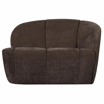 Hot WOOOD Mojo 2-zits Bankje Rechts Ribstof Bruin