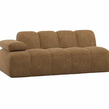 Fashion WOOOD Mojo 2-zits Element Arm Links Wollig Honinggeel