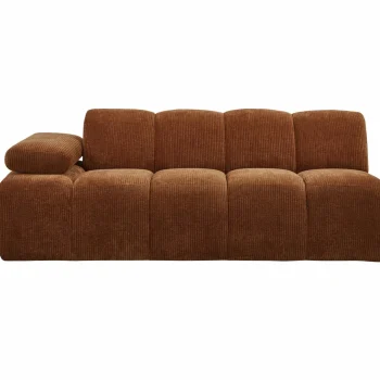 Fashion WOOOD Mojo 2-zits Element Arm Links Ribstof Roestbruin