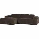 Clearance WOOOD Mojo Chaise Longue Bank Links Ribstof Bruin