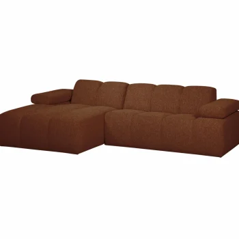 Fashion WOOOD Mojo Chaise Longue Bank Links Bouclé Roestbruin Melange