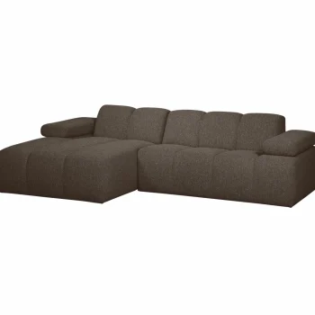 Outlet WOOOD Mojo Chaise Longue Bank Links Bouclé Bruin Melange
