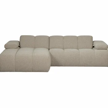 New WOOOD Mojo Chaise Longue Bank Links Bouclé Beige Melange