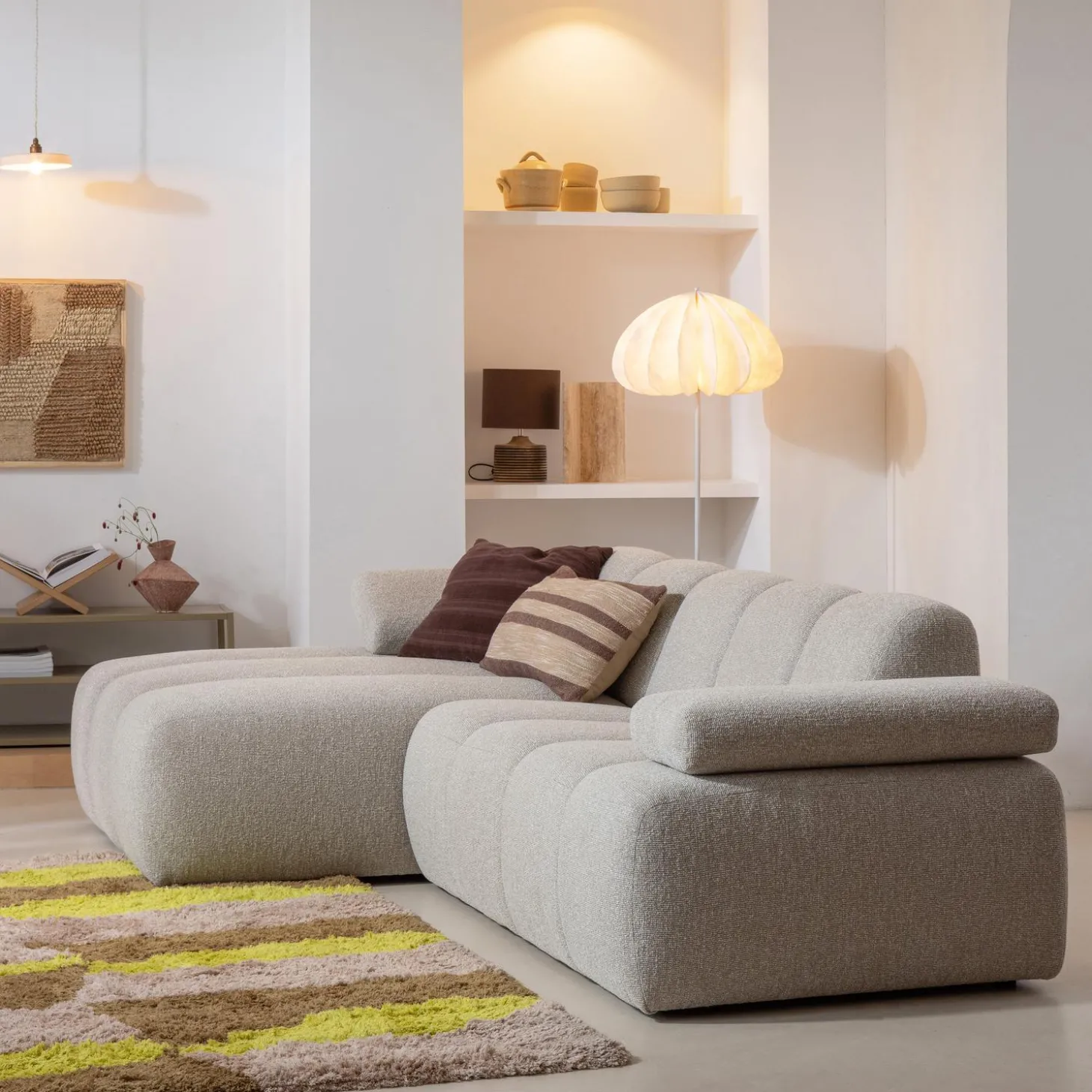 mojo-chaise-longue-bank-links-opQrzzEO-3.webp New WOOOD Mojo Chaise Longue Bank Links Bouclé Beige Melange