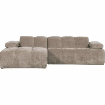 Outlet WOOOD Mojo Chaise Longue Bank Links Ribstof Donker Zand Donkerzand