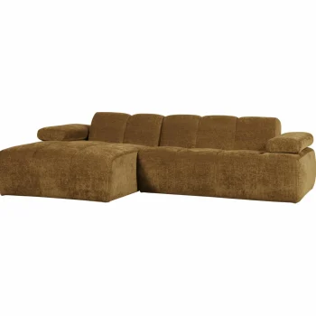 Outlet WOOOD Mojo Chaise Longue Bank Links Ribstof Honinggeel