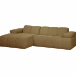 Outlet WOOOD Mojo Chaise Longue Bank Links Bouclé Geel/bruin Melange