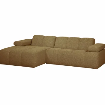 Outlet WOOOD Mojo Chaise Longue Bank Links Bouclé Geel/bruin Melange