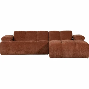 Best WOOOD Mojo Chaise Longue Bank Rechts Ribstof Roestbruin