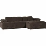 Discount WOOOD Mojo Chaise Longue Bank Rechts Ribstof Bruin