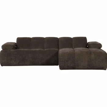 Discount WOOOD Mojo Chaise Longue Bank Rechts Ribstof Bruin