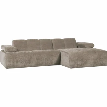 Best WOOOD Mojo Chaise Longue Bank Rechts Ribstof Donker Zand Donkerzand