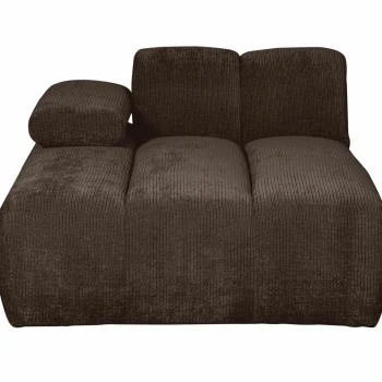 Hot WOOOD Mojo Chaise Longue Element Links Ribstof Bruin