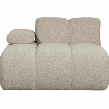 New WOOOD Mojo Chaise Longue Element Links Bouclé Beige Melange