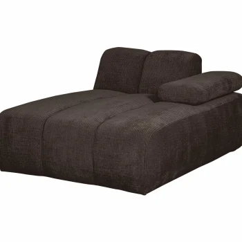 Outlet WOOOD Mojo Chaise Longue Element Rechts Ribstof Bruin