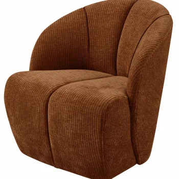 Fashion WOOOD Mojo Draaifauteuil Ribstof Roestbruin
