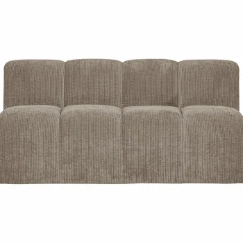 Outlet WOOOD Mojo Eetbankje 164 Cm Met Rugleuning Ribstof Donker Zand Donkerzand