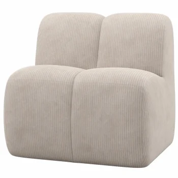 Hot WOOOD Mojo Eetbankje 84 Cm Met Rugleuning Ribstof Ecru