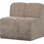 New WOOOD Mojo Eetbankje 84 Cm Met Rugleuning Ribstof Donker Zand Donkerzand